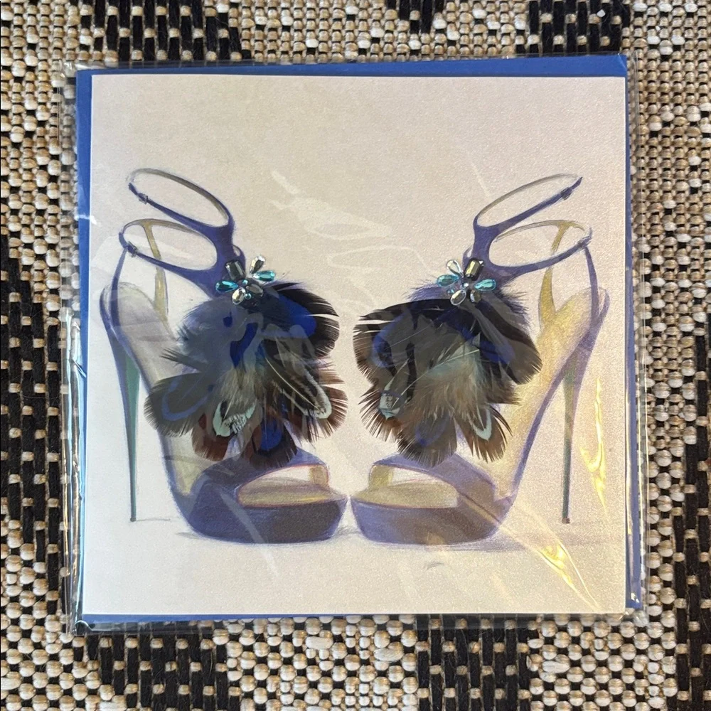🆕Papyrus Feather High Heels Birthday Greeting Card